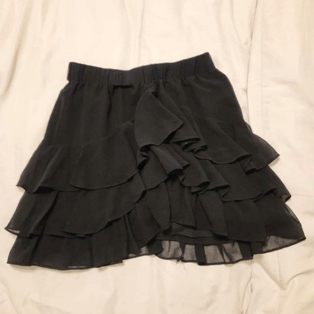 Vintage Women's Black Frill Skirt